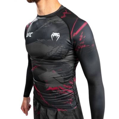 Venum UFC Authentic Fight Week 2.0 Rashguard Long Sleeves Preto-Vermelho