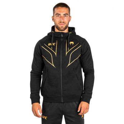 Venum UFC Fight Night 2.0 Replica Mens Full Zip Hoodie Preto-Dourado