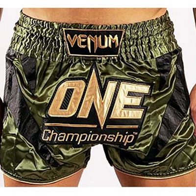 Venum X ONE FC Muay Thai Shorts Grön-Gold