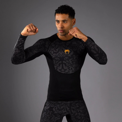 Venum X Topuria Unmatched Edition LS Rashguard Noir-Or