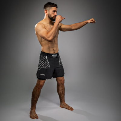 Venum X WOW FC Fightshorts Negro-Plata