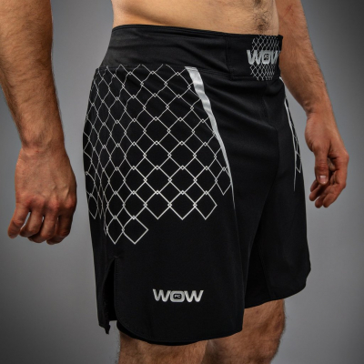 Venum X WOW FC Fightshorts Negro-Plata