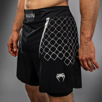 Venum X WOW FC Fightshorts Negro-Plata