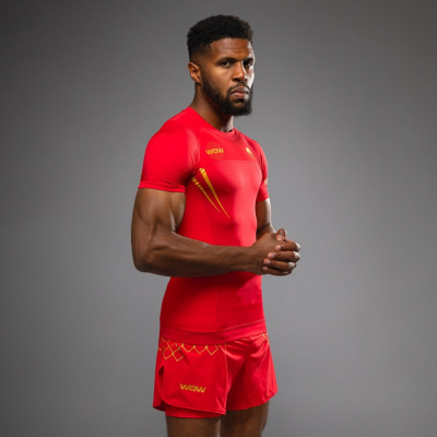 Venum X WOW FC Rashguards Vermelho-Dourado