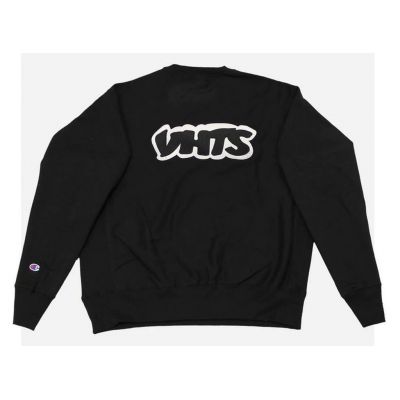 VHTS Embroidery Logo Champion Reverse Weave Crew Neck Sweat Svart