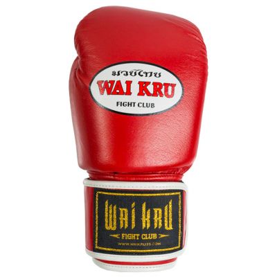 Wai Kru BG-03 Leather Boxing Gloves Piros