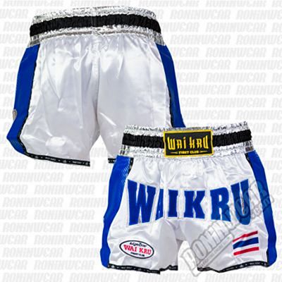 Wai Kru KV-04 Retro Kevlar Shorts Blanco-Azul