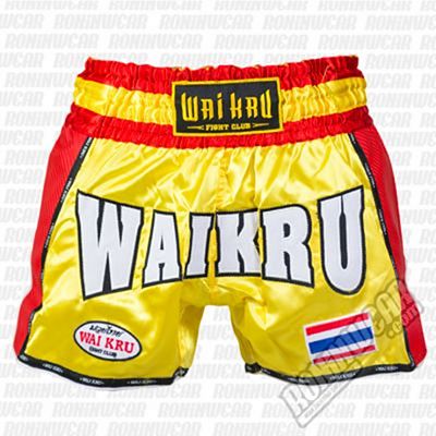 Wai Kru KV-05 Retro Kevlar Shorts Jaune-Rouge