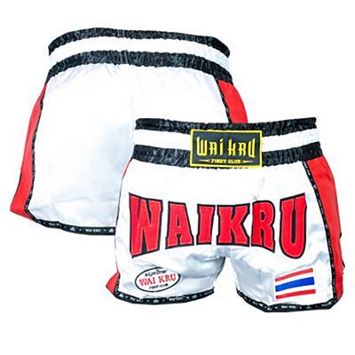 Wai Kru KV-09 Retro Kevlar Shorts Blanco-Rojo