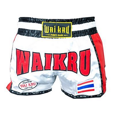 Wai Kru KV-09 Retro Kevlar Shorts Blanco-Rojo
