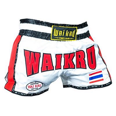 Wai Kru KV-09 Retro Kevlar Shorts Blanco-Rojo