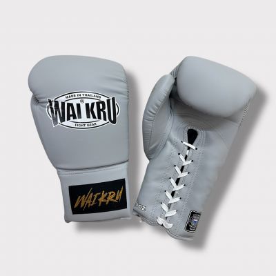 Wai Kru Laced Boxing Gloves BGLU-3 Grau