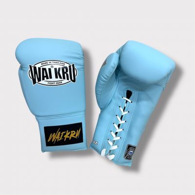 Wai Kru Laced Boxing Gloves BGLU-5 Hellblau