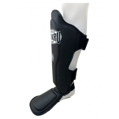 Wai Kru Thai Shinguard Pro Semi Leather SG-1 Schwarz