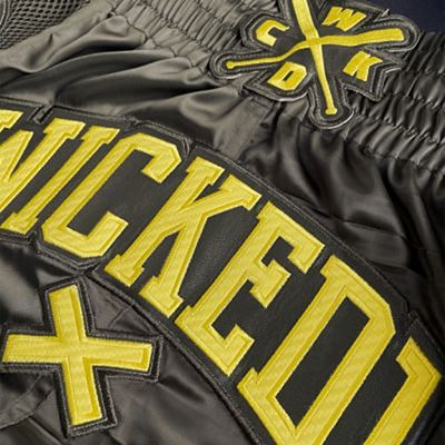 Wicked One Muay Thai Short Cross Verde-Amarillo