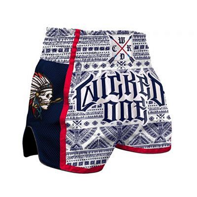 Wicked One Muay Thai Short Indian Skull White