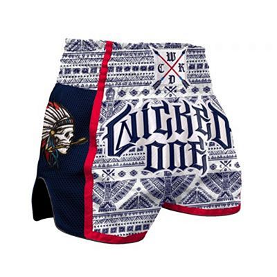 Wicked One Muay Thai Short Indian Skull Weiß