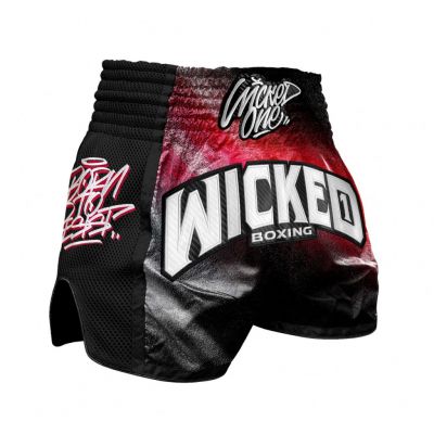 Wicked One Short Muay Thai Red Line Fekete