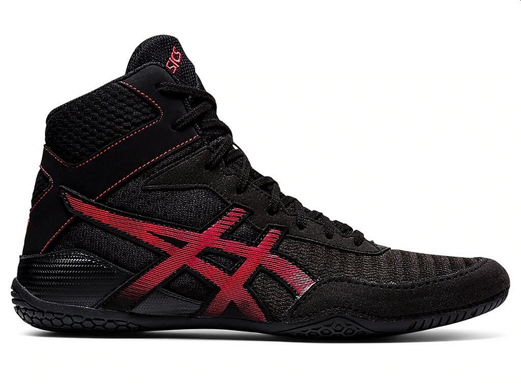 asics black and red