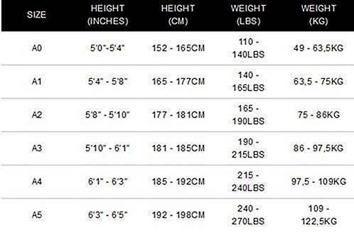 Bad Boy Gi Size Chart