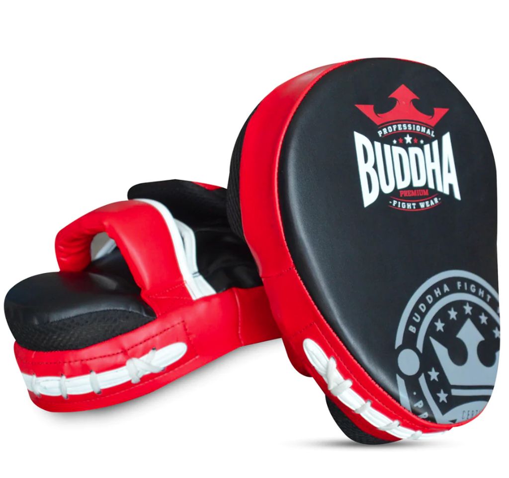 Buddha Manoplas De Boxeo Curvadas Buddha Thailand Negro-Rojo