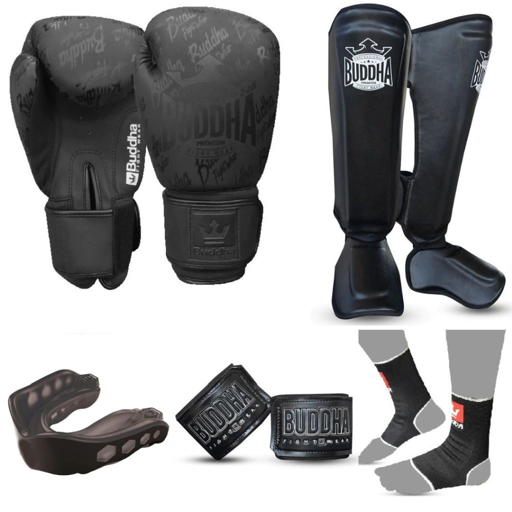 Espinilleras Muay Thai MMA Kick Boxing Top Premium Negra - Pakua Academy