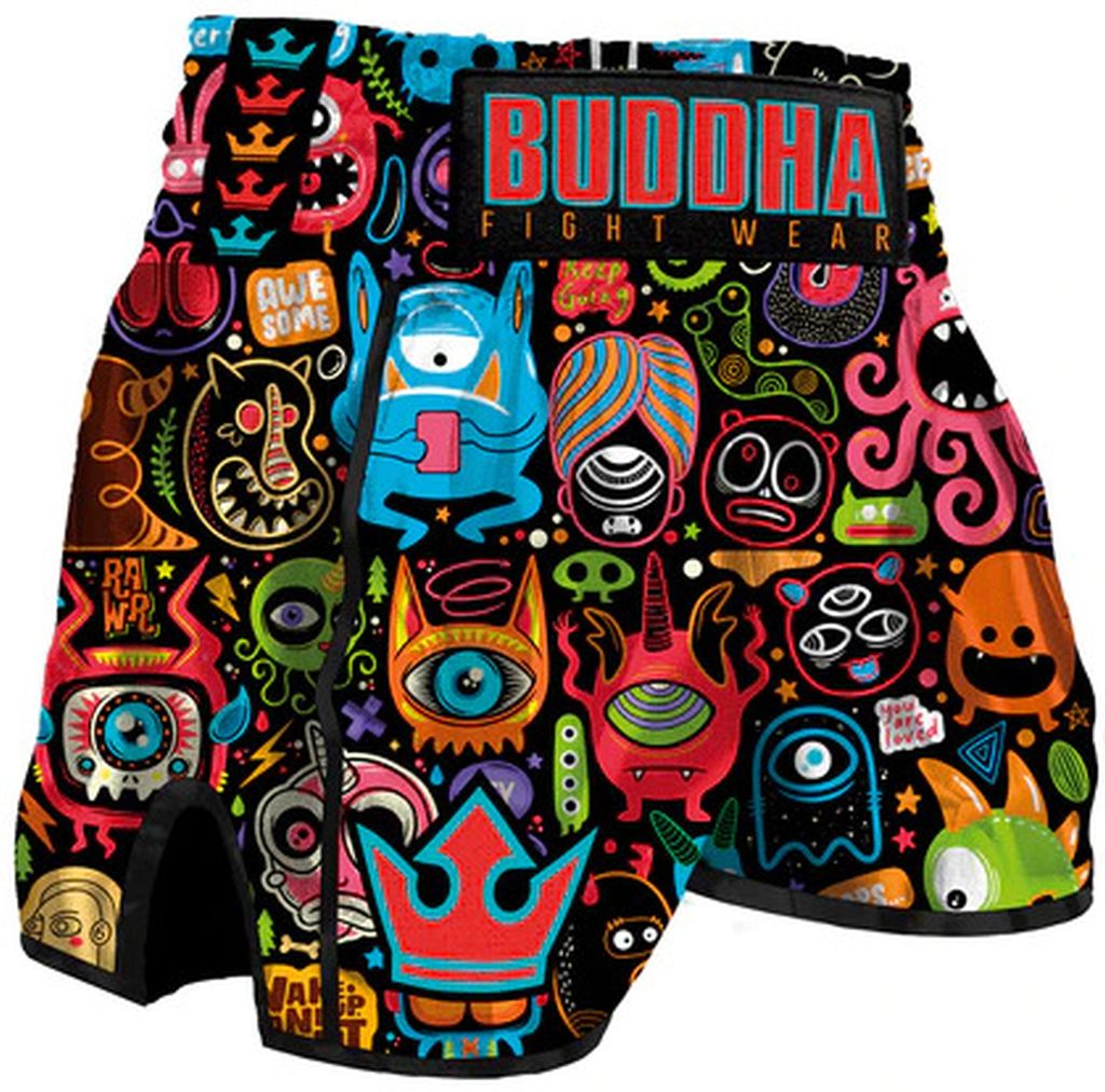 Buddha Muay Thai Kick Boxing Short European Bugs Multicolor