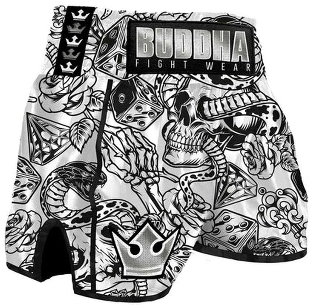 Buddha Pantalon Muay Thai Kick Boxing European Day Blanco