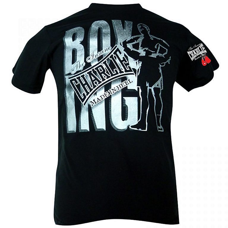 Camiseta con cita de boxeo Championship Boxing Box, Negro 