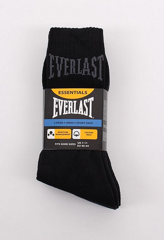 Everlast Mens 3 Pack Sport Socks Preto