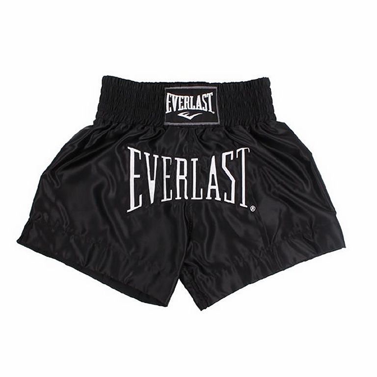 Short de Boxe Thaï EVERLAST Noir/Noir 