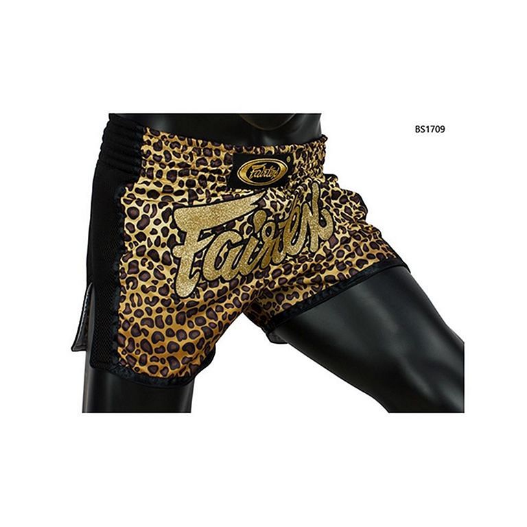 Fairtex Muay Thai Shorts Leopard Yellow Gold