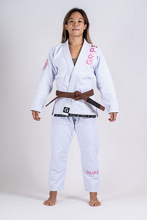 Gr1ps Kimono Jiu Jitsu Mujer Primero Competition Blanco-Rosa