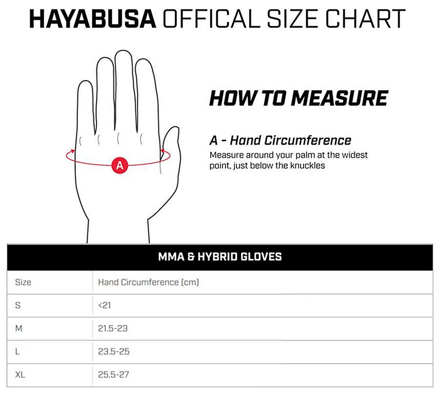 Hayabusa Shirt Size Chart