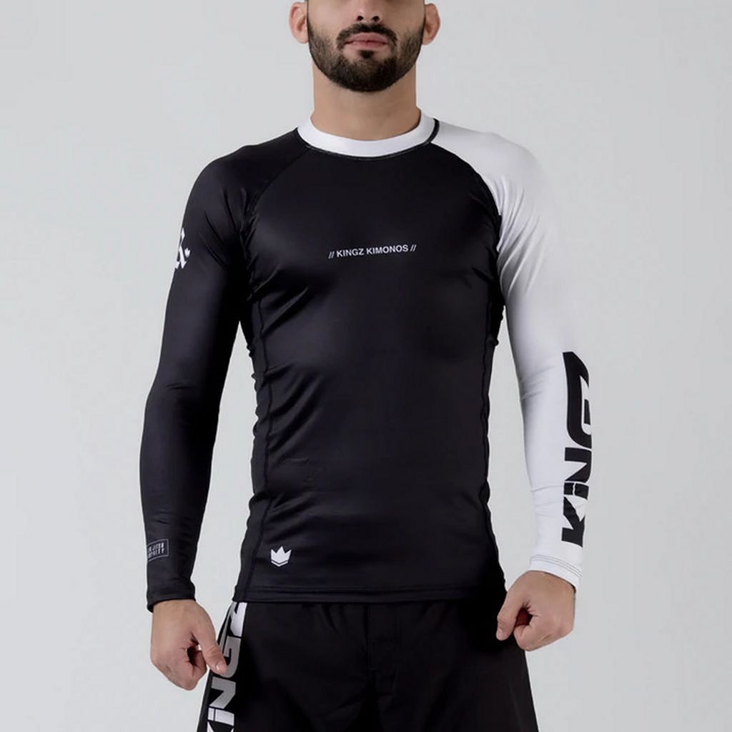 Kingz OE L/S BJJ Rash Guard Noir-Blanc