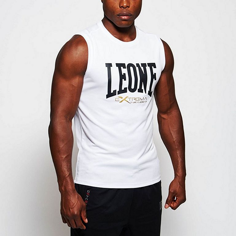 Leone 1947 ABX103 Logo Sleeveless T-shirt Bianco