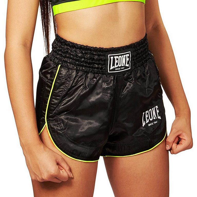 Leone1947 Pantalones Muay Thai / Kick Boxing Revo Fluo Negro