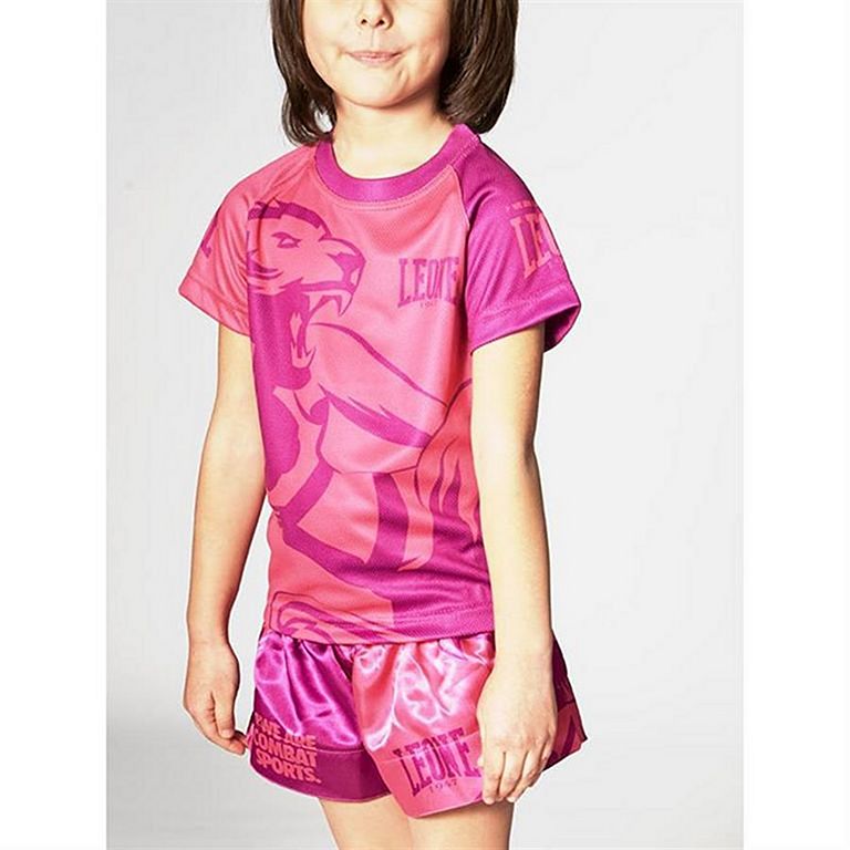 Leone 1947 Camiseta Infantil Mascot Rosa