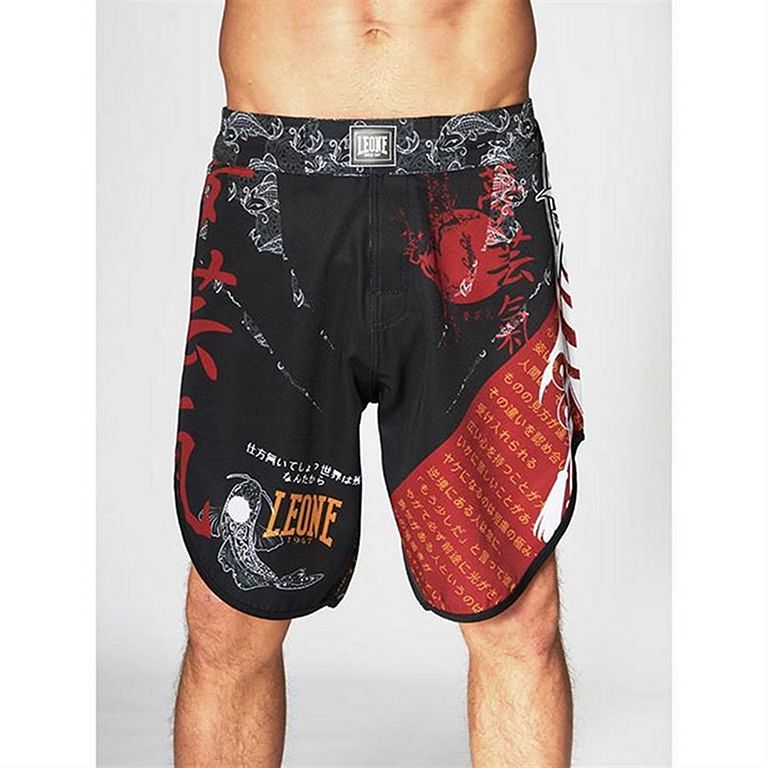Leone 1947 MMA Shorts Kitsune II Negro Rojo