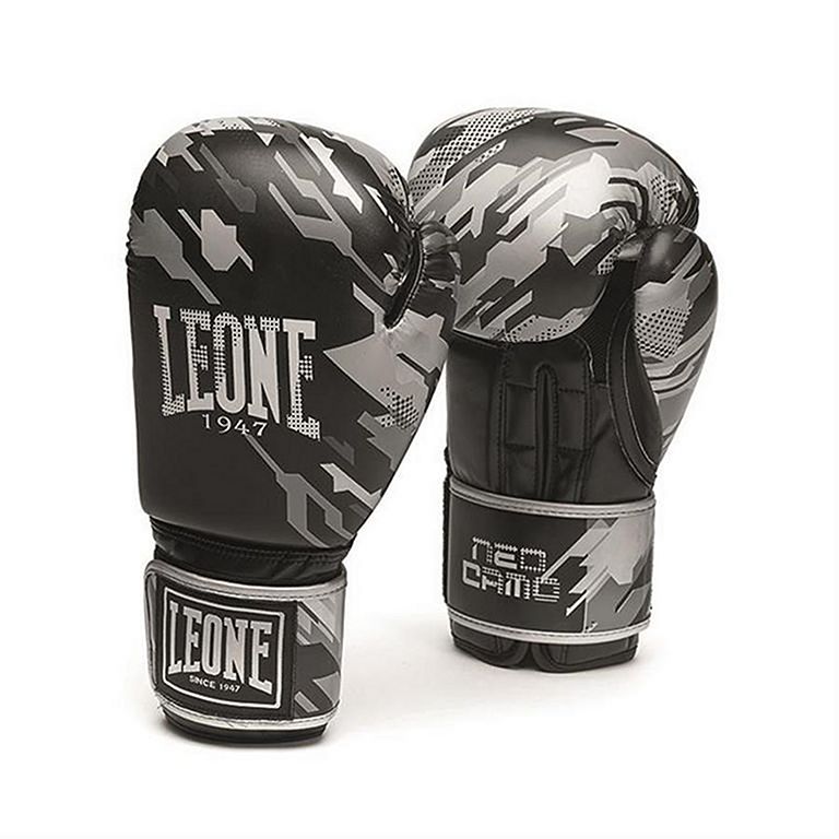 Leone 1947 Guantes Boxeo Mujer Neo Camo Negro-Gris