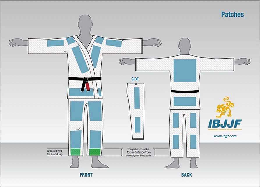 ibjjf uniform patches areas for the gi