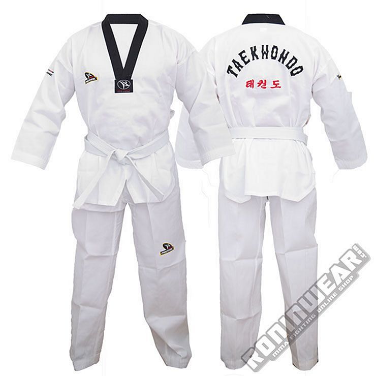 Protec Dobok Negro Bordado Blanco