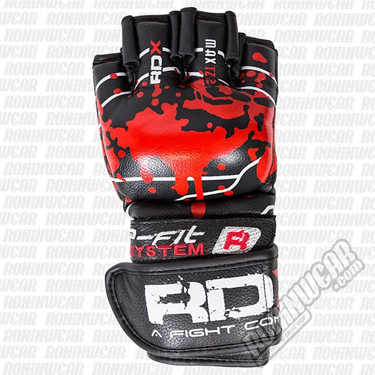 RDX GGL-F2B Leather Blood MMA Fighting Grappling Gloves