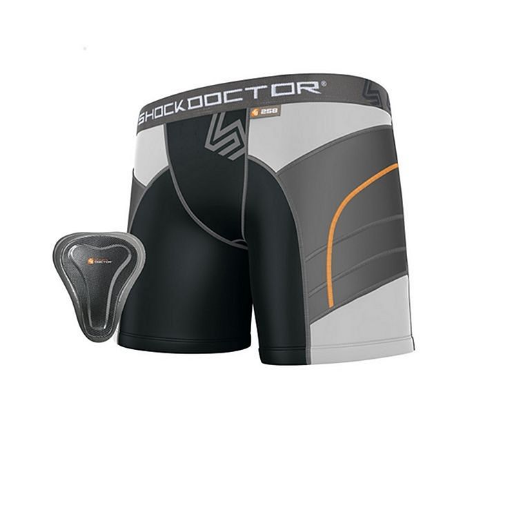 Shock Doctor Women Compression Short & Pelvic Protector Preto-Cinza