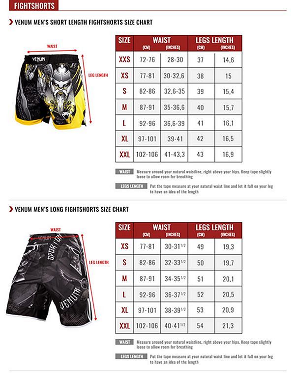 Venum Hoodie Size Chart