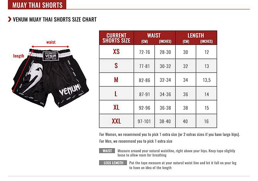 Venum Gi Size Chart