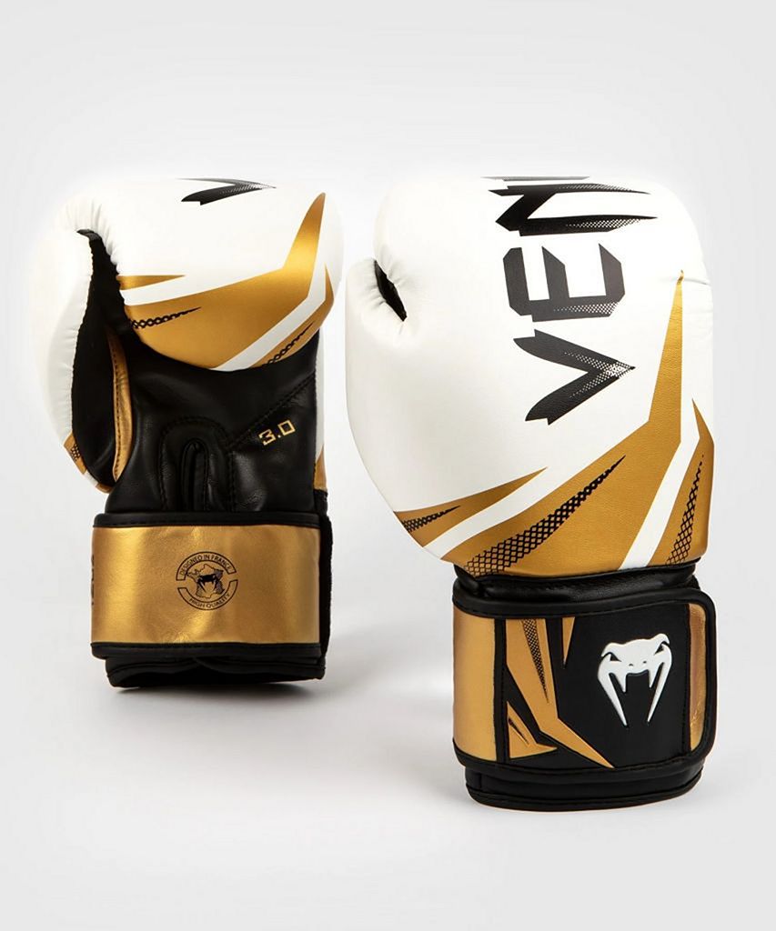 Venum Mixte Challenger 3.0 Gants de boxe, Blanc (Noir-Doré), 10 oz