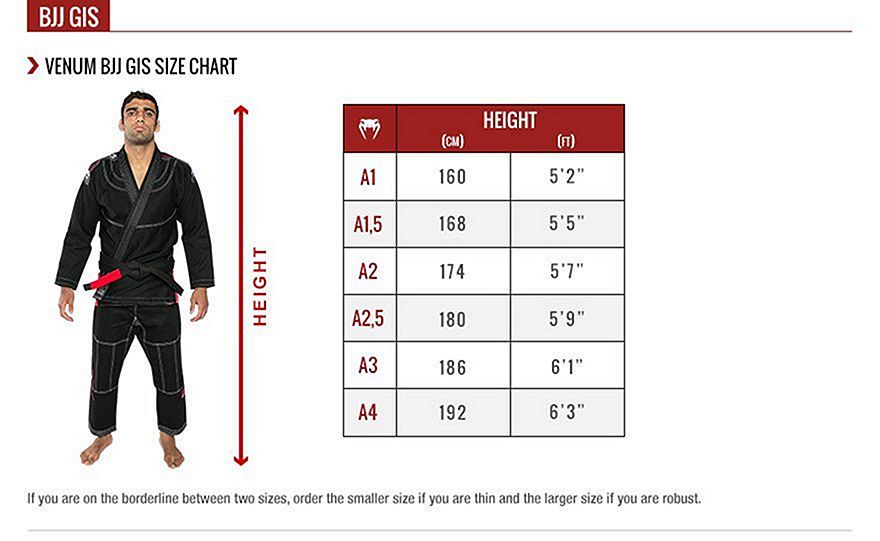 Atama Bjj Gi Size Chart