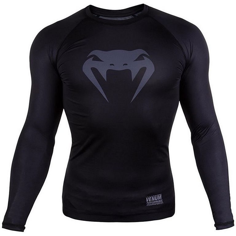 Venum Contender 3.0 Compression T shirt L S Schwarz Grau