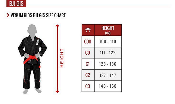 Venum Bjj Gi Size Chart